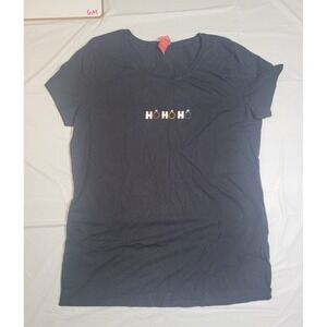 Womens Target short sleeve Christmas shirt.  Black.  Ho Ho Ho.  Size Extra Large